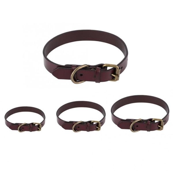 

pet dog collar artificial leather adjustable neck with metal buckle for medium small size leash set collars & leashes