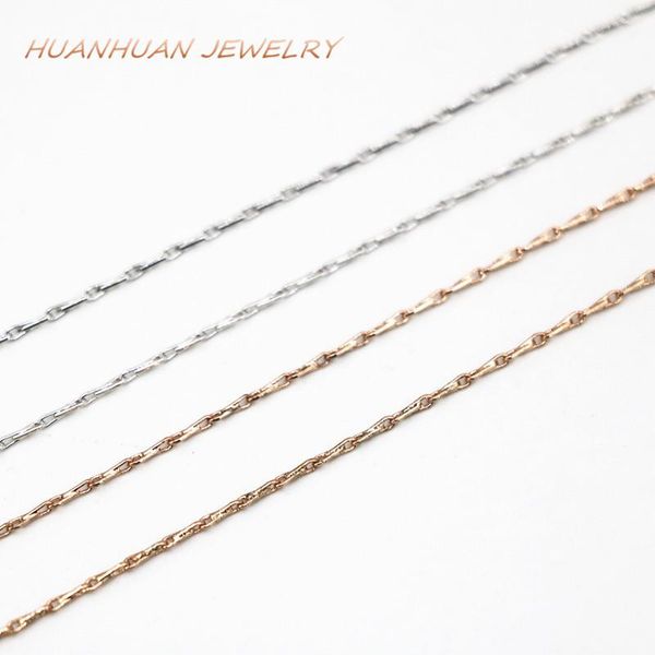 

chains fashion 1mm copper stainless steel choker necklace jewelry for women charms statement necklaces collar gift 18inch b3381, Silver