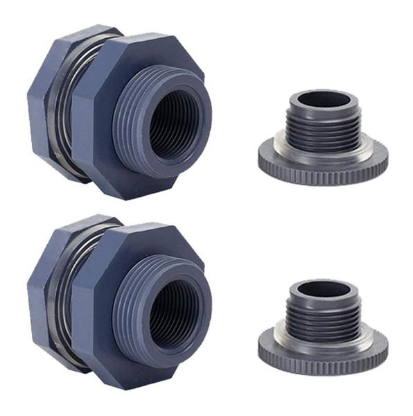 

watering equipments 3/4 inch pvc bulkhead fitting, adapter rain barrel spigot connector kit with plugs and 4 mm thick silicon seal gasket