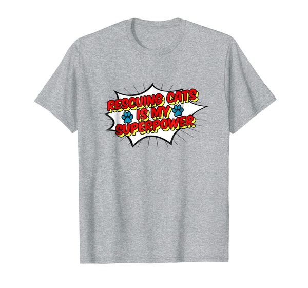 

rescuing cats is my superpower t-shirt superhero cat rescue, White;black