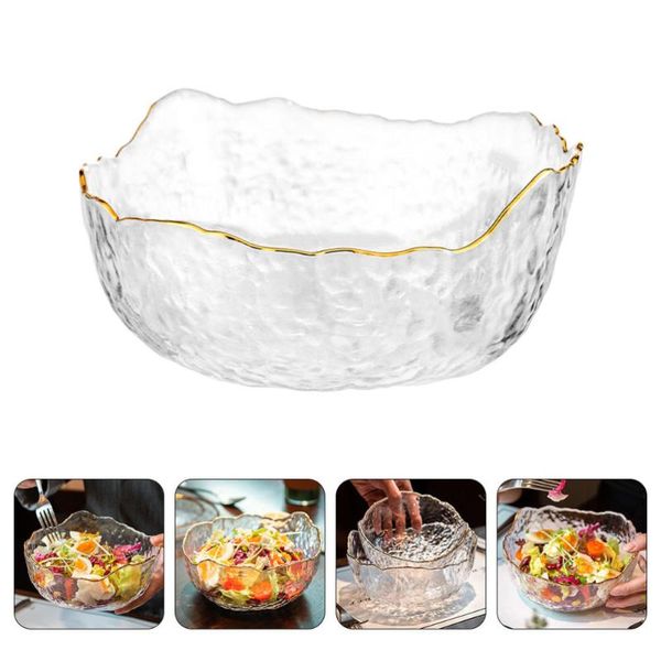 

1pc household glass bowl kitchen salad storage container fruit bowls