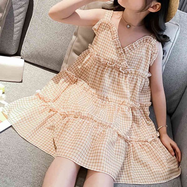 

girl's dresses summer light sleeveless kid clothes for girls children's clothing girl zdci, Red;yellow