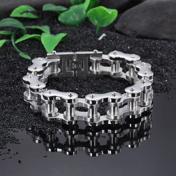 

link, chain selling 316l titanium steel bracelet domineering men's old, Black