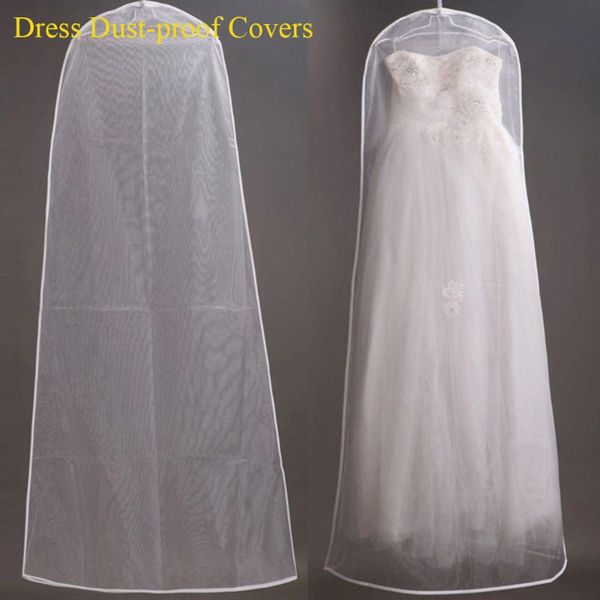

wedding dress dust-proof covers coat garment protector bride gown storage bags clothing cover transparent wardrobe case home &