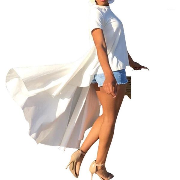 

women's blouses & shirts white short sleeve blouse women summer 2021 elegant party long shirt ladies blusas femininas