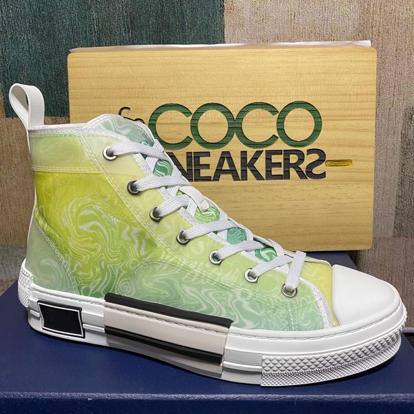 

men women b 23 22 oblique casual shoes mens womens fashion outdoor platform soft breathable technology canvas flat trainers with box, Black