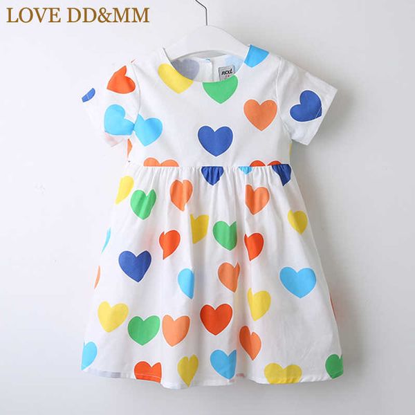 

love dd&mm girls dresses spring children's clothing girls simple sweet color love print comfortable dress 210715, Red;yellow