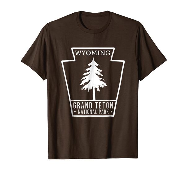 

grand teton national park t shirt wyoming badge, White;black