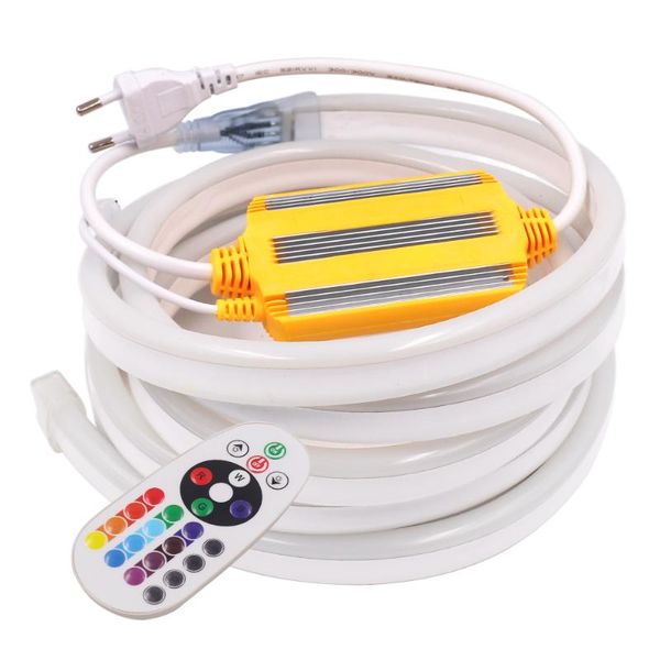 

strips rgb neon light eu 220v waterproof flexible ribbon night lamp smd led strip for outdoor holiday decoration