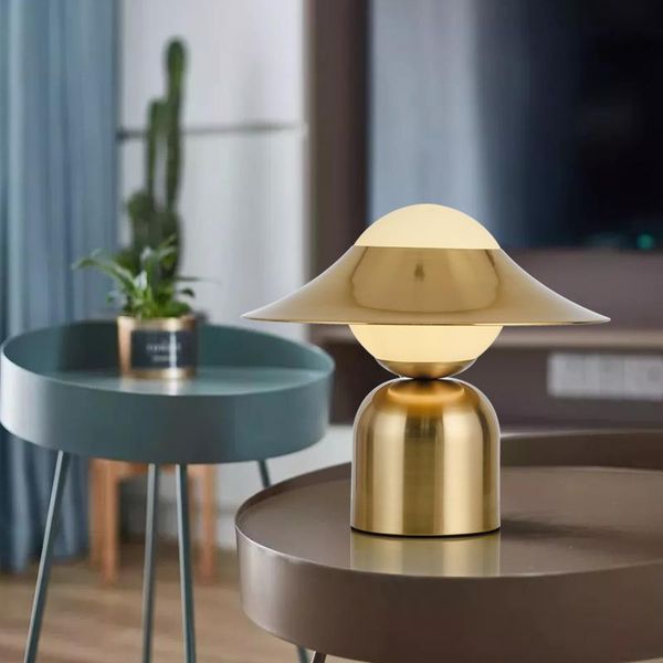 

table lamps postmodern led metal hat glass nordic living room decoration desk lights bedroom bedside study reading lighting