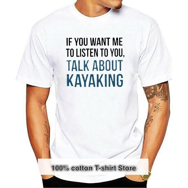 

men's t-shirts hablar de kayak t camisas hombre talla grande camisetas humor camiseta cuello o algodÃ³n puro camisa, White;black