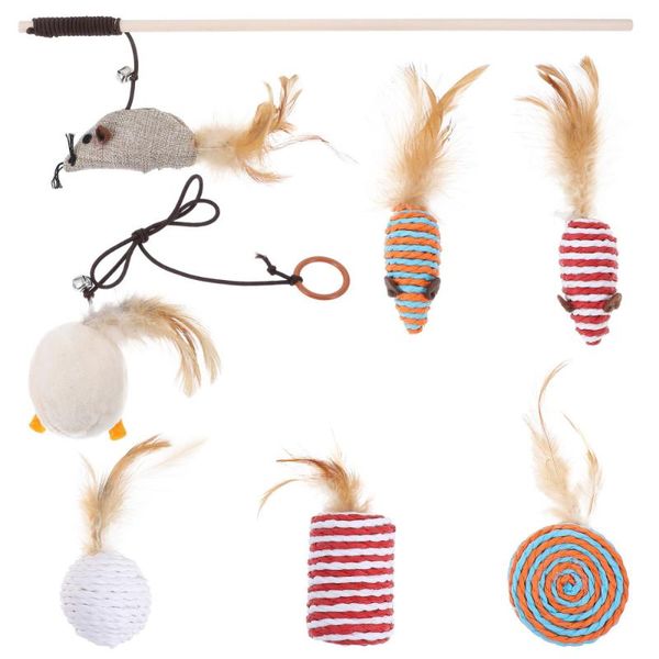 

cat toys 1 set playing teaser stick teasing simulation interactive