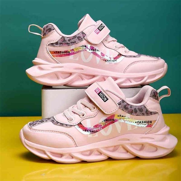 

pink kids sneakers lightweight girls running sport shoes boys fashion casual walking shoes children pu leather tenis sneakers 210329, Black