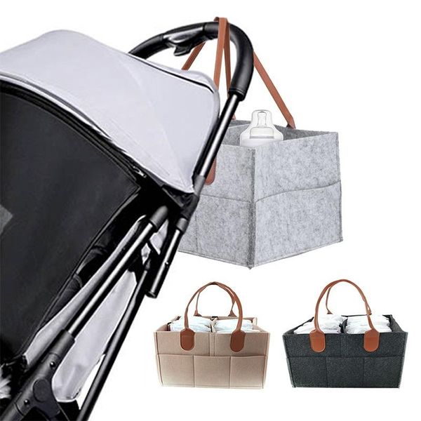 

storage baskets portable baby diaper organizer caddy felt changing nappy kids carrier bag large