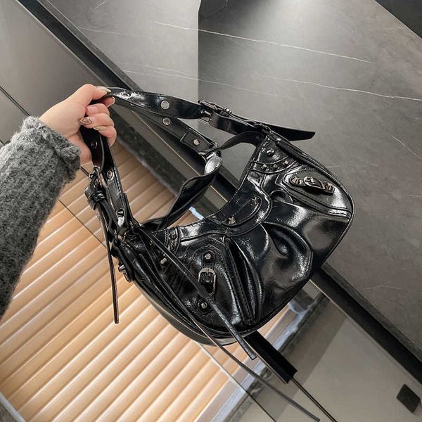 

crossbody designer bags 21 new rivet single shoulder underarm burst crack fold leather crescent mini neo classic locomotive