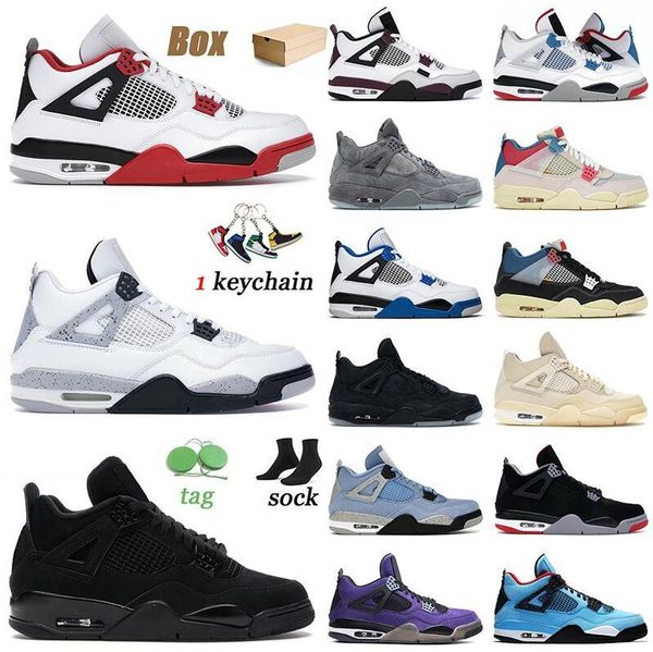 

jumpman 4 4s basketball shoes with box fire red white cement black cat sail university blue noir gs motorsport off shoe sneakers size us 13