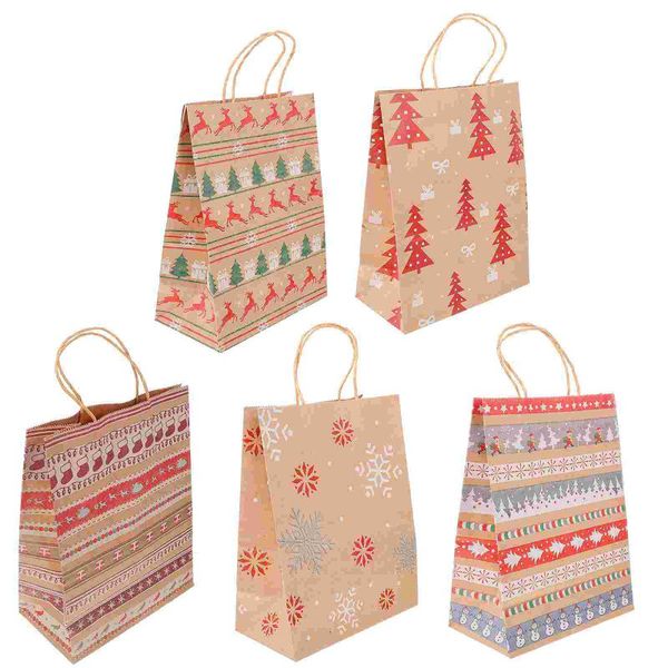 

gift wrap 20pcs xmas kraft paper packaging bags printed shopping handbags