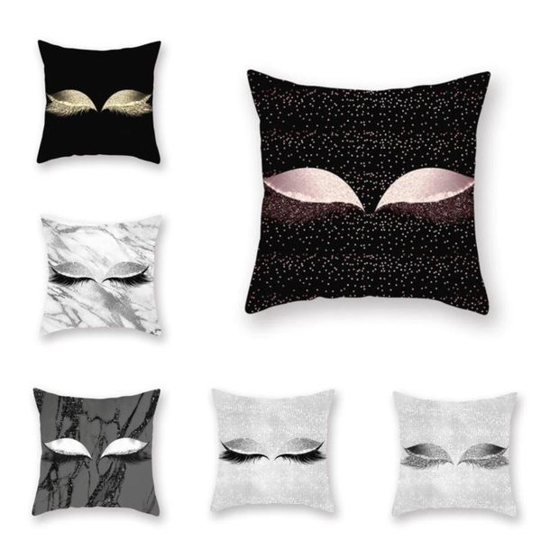 

cushion/decorative pillow marble eyelash decorative wedding christmas decoration geometric pink pillowcase throw cushion cover home decor