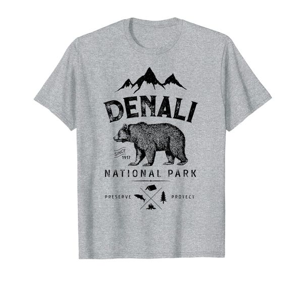 

denali national park and preserve t shirt us alaska vintage, White;black