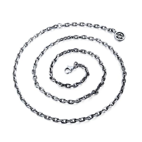 

pendant necklaces simple single-chain necklace hexagram retro trend men's wild charm stainless steel accessories 3-gl745, Silver