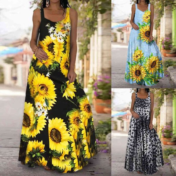 

women's dresses summer sleeveless print slim open ba, Black;gray