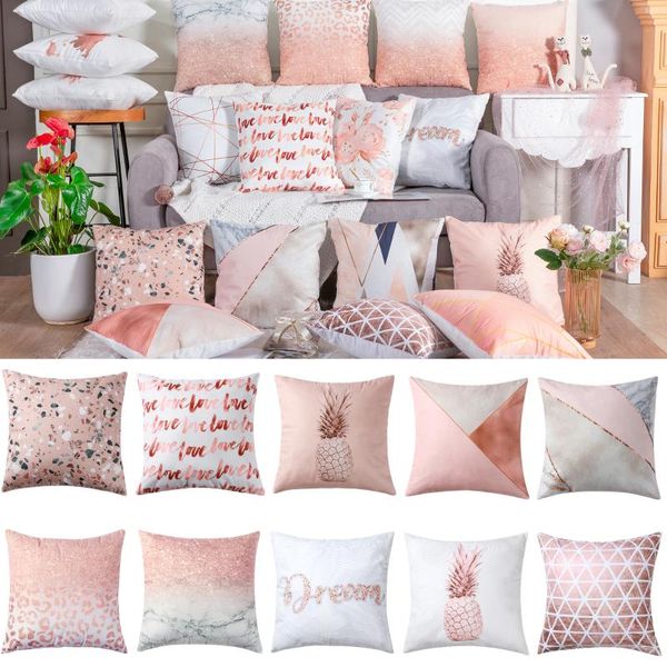 

cushion/decorative pillow pink cushion cover square throw geometric case pineapple home decoration sofa couch 45x45cm