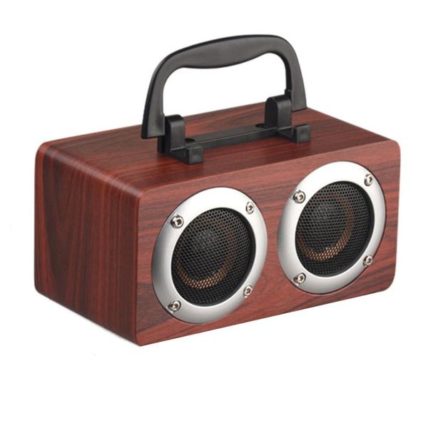 

portable w5b bluetooth 4.2 speaker wooden player stereo surround double horn with tf card aux o soundbar speakers