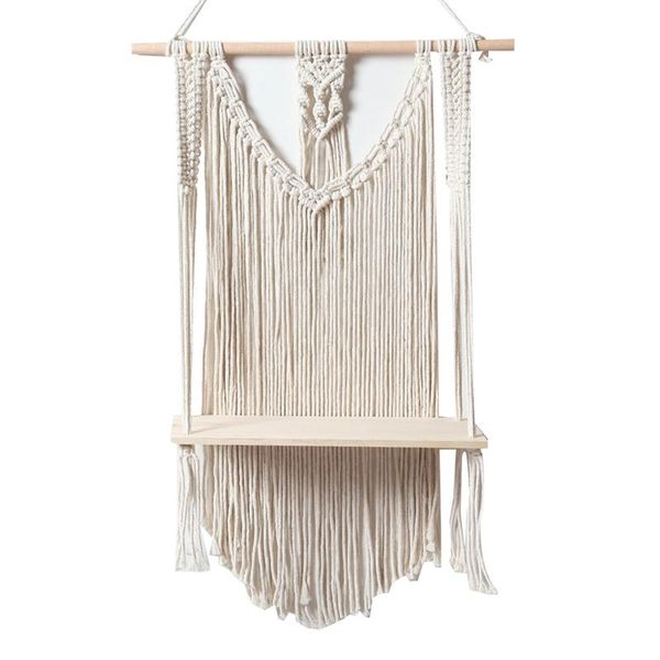 

other home decor macrame wall hanging shelf,boho style planters hanging,tapestry shelf floating