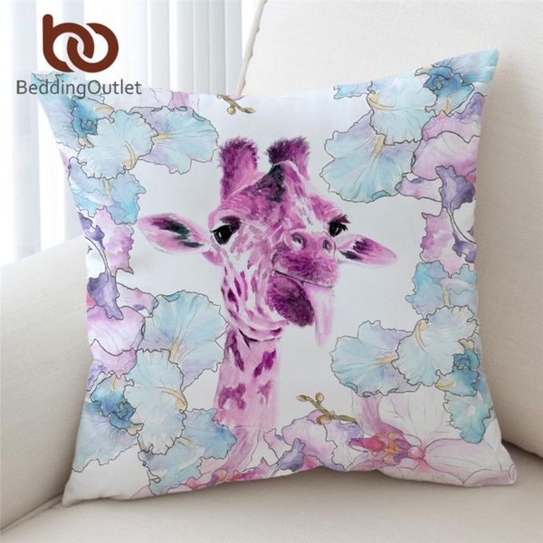 

cushion/decorative pillow beddingoutlet giraffe cushion cover cartoon animal case pink flower throw watercolor covers cute home decor