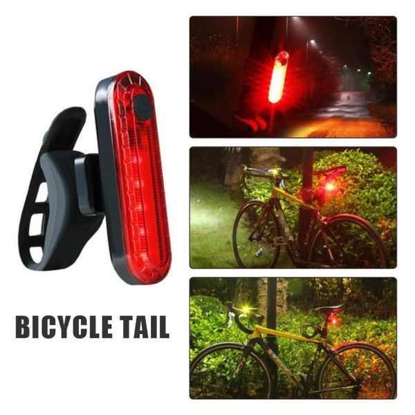 

bike taillight cycling waterproof usb rechargeable led lamp bicycle 4 modes rear light, blue light lights