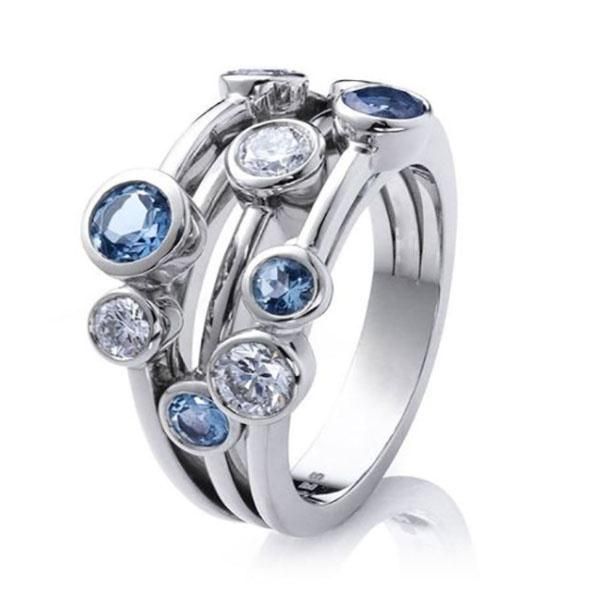 

cluster rings delysia king ring, Golden;silver