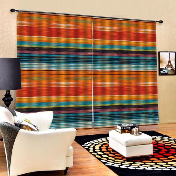 

colorful wood block po art fabric window curtains for living room bedroom home indoor decor blackout curtain & drapes