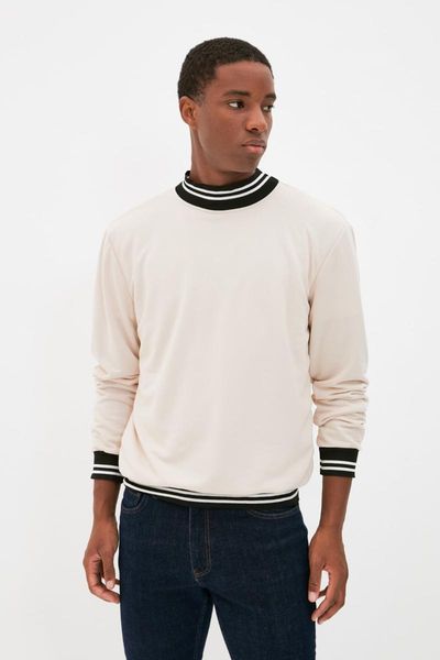 

men's hoodies & sweatshirts trendyol men 's regular fit sweatshirt tmnaw22sw0680, Black