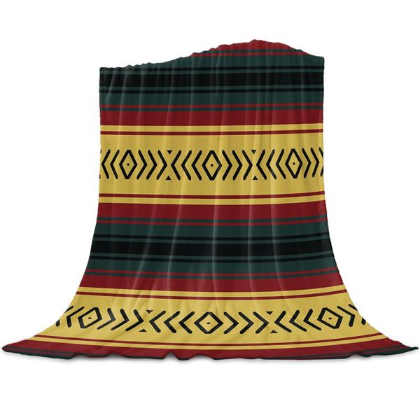 

blankets mexican ethnic geometric stripes coral fleece blanket soft warm outdoor travel throw kids winter tv