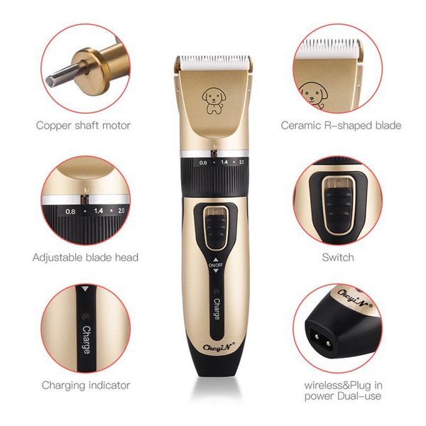 

hair clippers usb rechargeable pet professional dogs tirmmer adjustable cutter head nail file clipper scissors cat groomer kit