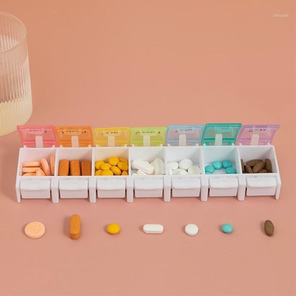 

storage bottles & jars 7 days box weekly tablet holder organizer container case for travel colors 1pcs