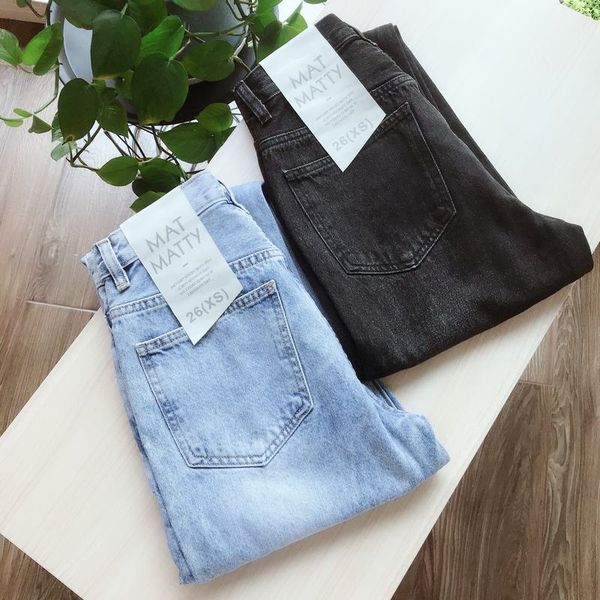 

PAX/534Y Straight Cargo Jeans Womens New Trousers Korean Retro Black Slim-Fit Versatile Leggings, Blue
