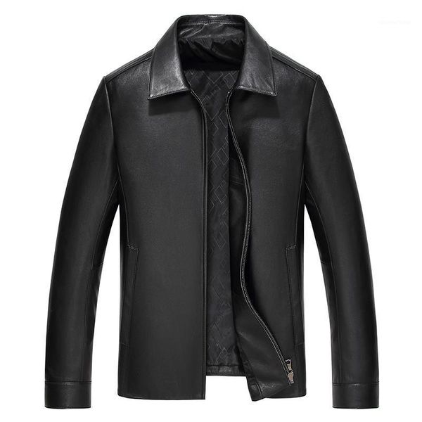

men's leather & faux clothing male leisure time loose coat self-cultivation youth jacket locomotive trend, Black