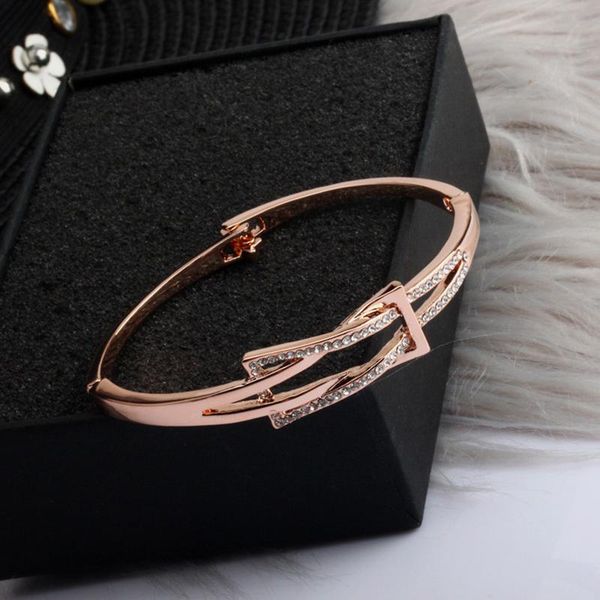 

bangle cubic zirconia cz open bracelets female temperament simple trendy bracelet hand ornaments for women party luxury jewelry gift, Black