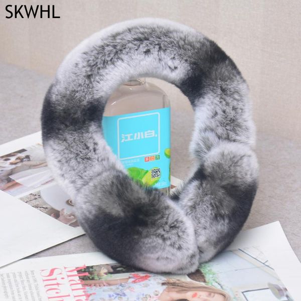 

berets fashion winter accessories for women and men natural rex fur earmuff covering warm ear protection, Blue;gray