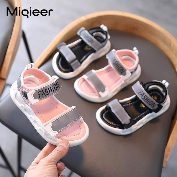 

summer girls sandals baby boys fashion casual shoes children breathable hollow soft non-slip beach kid sports athletic & outdoor, Black