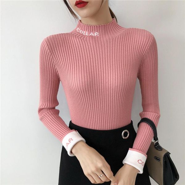 

women's sweaters autumn winter women ladies long sleeve boat neck slim knitted sweet sweater femme korean pull tight shirts jumper yb00, White;black