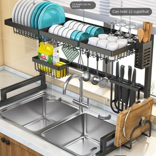 

kitchen sink rack multi-purpose bowl tableware dishes storage drain bottles & jars