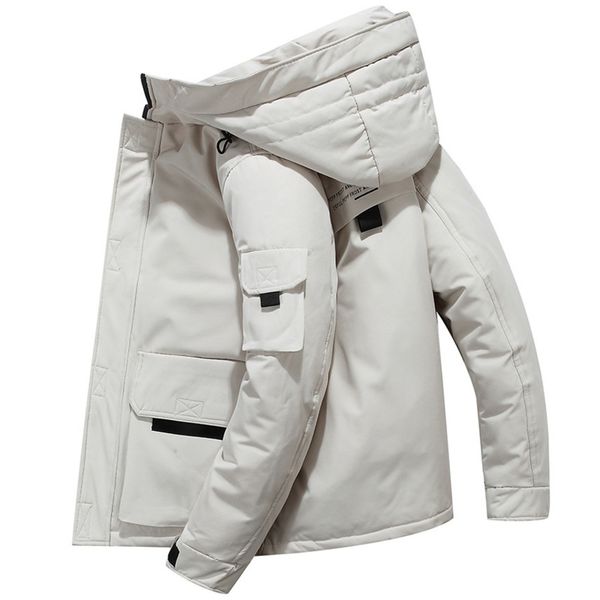 

2021 new hooded white duck youth winter korean fashion leisure warm thickened down et men's wear, Black