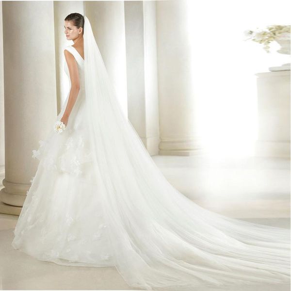 

bridal veils wholesale wedding accessories 3 meters 2 layer veil white ivory simple with comb, Black