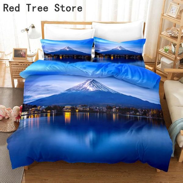 

bedding sets reflection beautiful scenery printed set luxury design home textile decoration soft microfiber 3d  king duvet cover