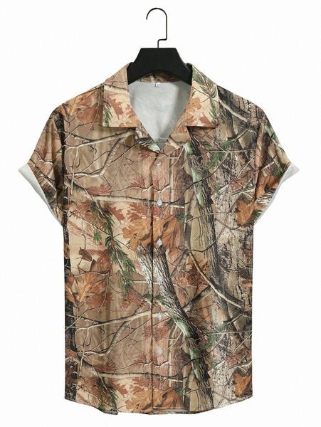 

men plants print shirt c8nm#, White;black