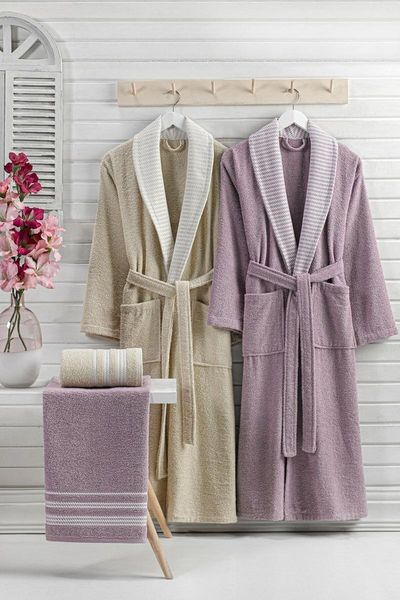 

towel robe set bathrobe men women bathroom 100% cotton 4 pcs bath thick warm sleep war autumn winter nightgown casual turkey