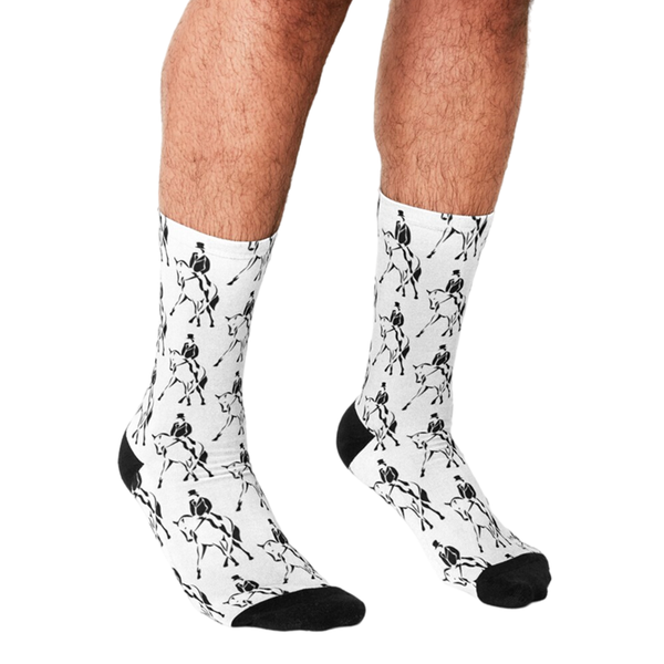 

men's socks funny men's dressage horse outline printed hip hop men happy cute boys street style crazy novelty for, Black