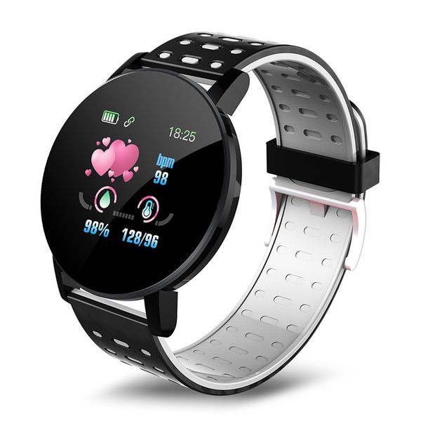 

119 plus smart watch blood pressure heart rate monitor wristband fitness tracker waterproof remote control bracelet with retail box dhl